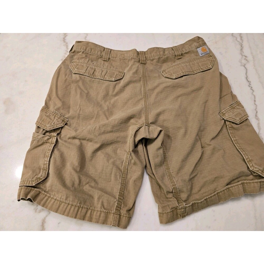 Lot of 2 Carhartt Ripstop Mens Size 38 Shorts Gray and Khaki Relaxed Fit Outdoor - Picture 7 of 11